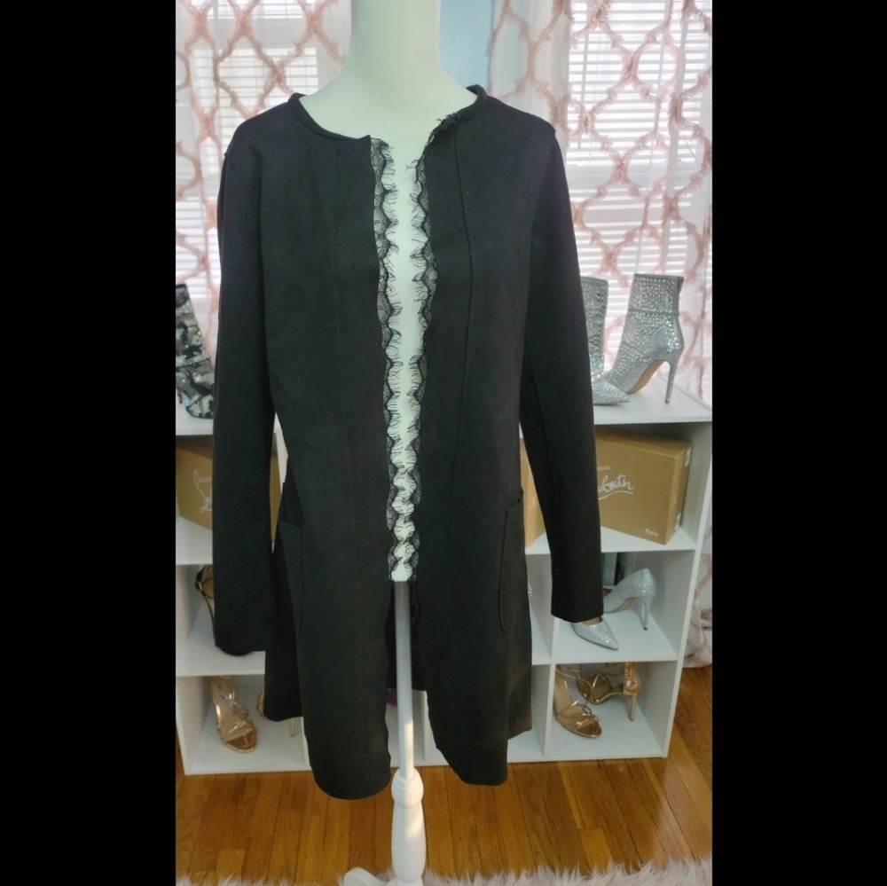 Suede cardigan